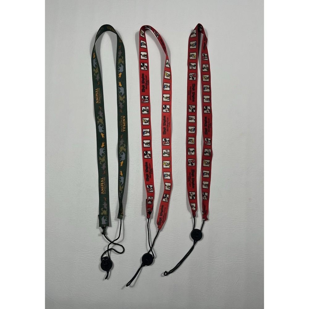 Vintage 1997 Walt Disney World Lanyards Lot of 3 Magic Kingdom Animal Kingdom